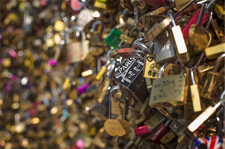Love Locks, Pont des Arts, Paris, France Stock Photo - Premium Royalty-Free, Code: 649-08126096