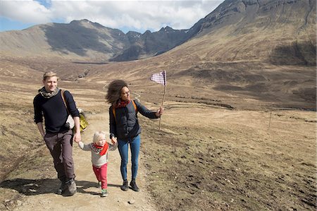 skye scotland - Family hiking in mountains, Fairy Pools, Isle of Skye, Hebrides, Scotland Stock Photo - Premium Royalty-Free, Code: 649-08144560