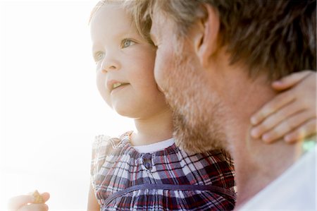 Close up of female toddler and father face to face Stock Photo - Premium Royalty-Free, Code: 649-08328716