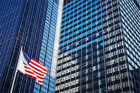 Office exterior and US flag, New York City, USA Stock Photo - Premium Royalty-Free, Code: 649-08564339