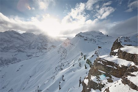 switzerland - Sun over Schilthorn, Murren, Bernese Oberland, Switzerland Stock Photo - Premium Royalty-Free, Code: 649-08565495