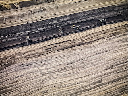 Aerial view of strip coal mining field Stock Photo - Premium Royalty-Free, Code: 649-08561918