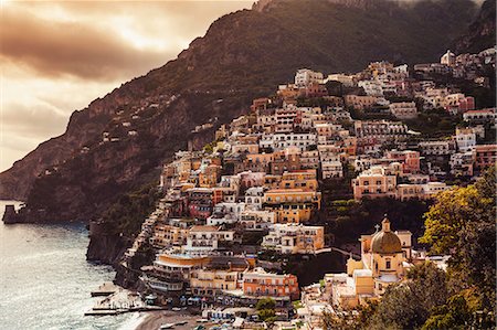 Cliff side buildings, Positano, Amalfi Coast, Italy Stock Photo - Premium Royalty-Free, Code: 649-08714512