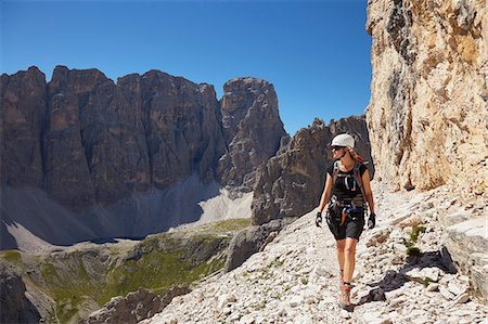 simsearch:649-08900720,k - Female hiker hiking in Dolomites, Sexten, South Tyrol, Italy Stock Photo - Premium Royalty-Free, Code: 649-08766285