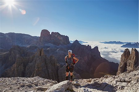 simsearch:614-07240106,k - Female hiker arriving on Paternkofel mountain peak, Dolomites, Sexten, South Tyrol, Italy Stock Photo - Premium Royalty-Free, Code: 649-08766291