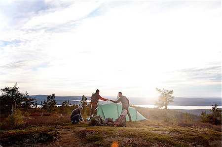 simsearch:614-08119553,k - Hikers setting up tent, Keimiotunturi, Lapland, Finland Stock Photo - Premium Royalty-Free, Code: 649-08766385