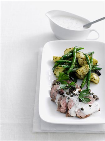 simsearch:649-06352937,k - Plate of meat with roasted vegetables Stock Photo - Premium Royalty-Free, Code: 649-09003354