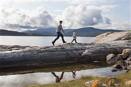 simsearch:649-07437107,k - Man and son walking on fjord rock formation, Aure, More og Romsdal, Norway Stock Photo - Premium Royalty-Free, Code: 649-09138971