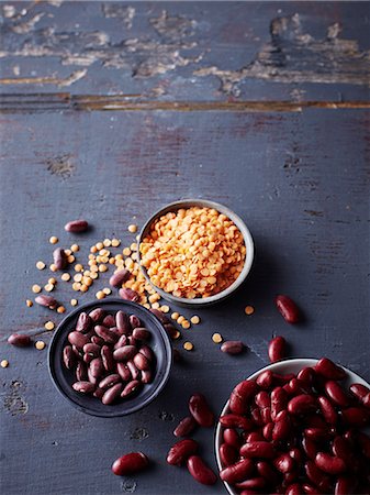 Red lentils, kidney beans Stock Photo - Premium Royalty-Free, Code: 649-09156071