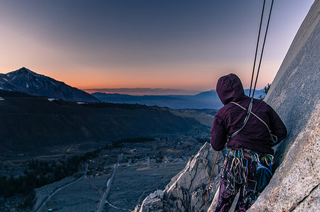 rock climbing - Rock climber, Cardinal Pinnacle, Bishop, California, USA Stock Photo - Premium Royalty-Free, Code: 649-09176809