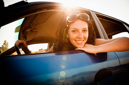 simsearch:649-07280823,k - Smiling woman driving car Stock Photo - Premium Royalty-Free, Code: 649-09205853