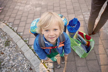 excited kids on first day of school - Portrait of young boy on first day of school, Bavaria, Germany Stock Photo - Premium Royalty-Free, Code: 649-09208604