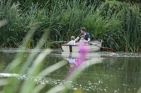 simsearch:649-07437107,k - Father and children on boat ride in lake Stock Photo - Premium Royalty-Free, Code: 649-09212833