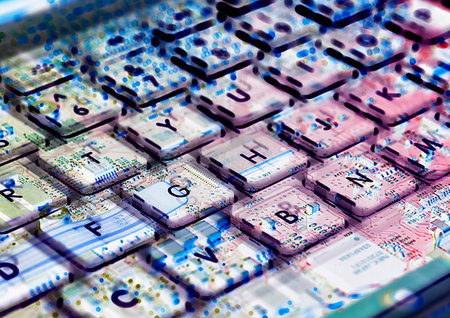 simsearch:649-07279549,k - Multiple exposure of laptop computer showing keyboard and circuit board below Stock Photo - Premium Royalty-Free, Code: 649-09213478