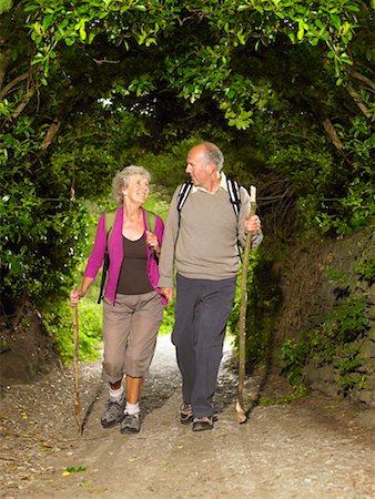 senior couple healthy - Senior couple hiking Stock Photo - Premium Royalty-Free, Code: 649-02290586