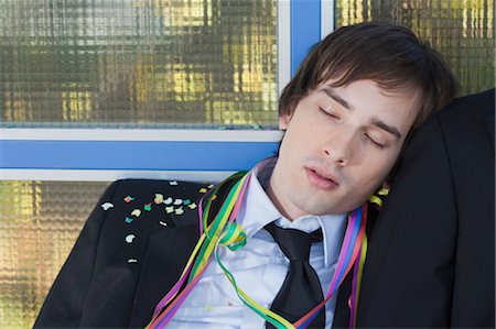 drunk passed out - businessman after party, sleeping Stock Photo - Premium Royalty-Free, Code: 649-03363049