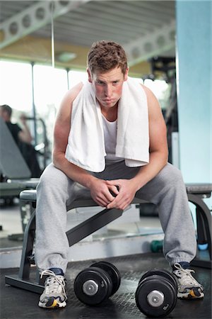 fitness man exhausting - Man in gym Stock Photo - Premium Royalty-Free, Code: 649-03418197