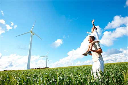 simsearch:6102-06026084,k - Farther and son looking at wind turbine Stock Photo - Premium Royalty-Free, Code: 649-03621517