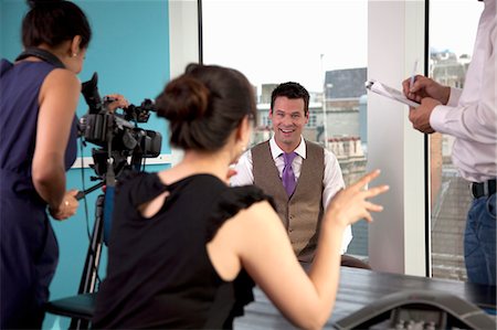 filming - Video interview of businessman Stock Photo - Premium Royalty-Free, Code: 649-03769414