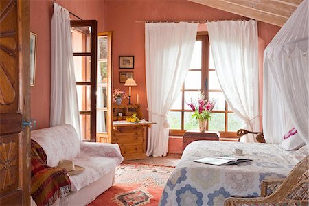 Beautiful bedroom in villa in Spain Stock Photo - Premium Royalty-Free, Code: 649-03774145