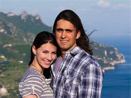 simsearch:640-06050299,k - Italy, Ravello, Portrait of young couple at coast Stock Photo - Premium Royalty-Free, Code: 640-06049909