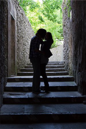 simsearch:640-06050299,k - Italy, Amalfi Coast, Ravello, Young couple kissing Stock Photo - Premium Royalty-Free, Code: 640-06050008