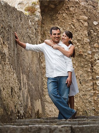 simsearch:640-06049939,k - Italy, Ravello, Mature couple posing in narrow lane Stock Photo - Premium Royalty-Free, Code: 640-06050090