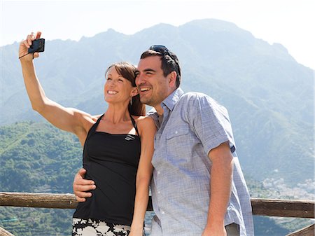 simsearch:640-06049939,k - Italy, Amalfi Coast, Ravello, Smiling mature couple taking self photo Stock Photo - Premium Royalty-Free, Code: 640-06050181