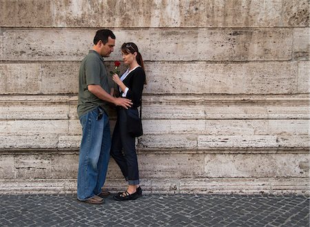 simsearch:640-06049939,k - Italy, Rome, Vatican City, Romantic couple standing at wall Stock Photo - Premium Royalty-Free, Code: 640-06050266