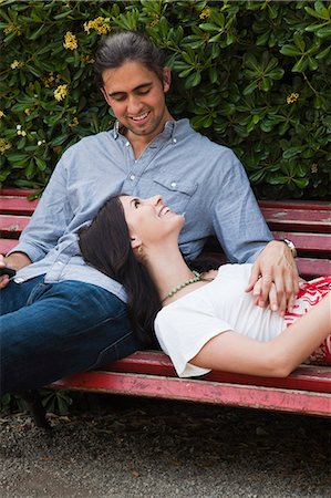 simsearch:640-06050299,k - Italy, Venice, Young couple relaxing on bench Stock Photo - Premium Royalty-Free, Code: 640-06050301