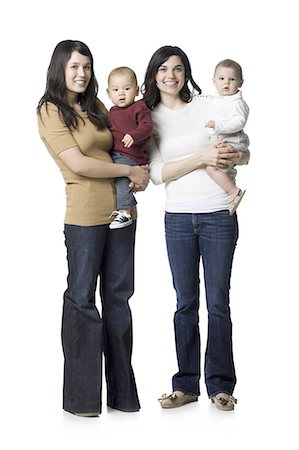 two mothers and their babies Foto de stock - Sin royalties Premium, Código: 640-06051909
