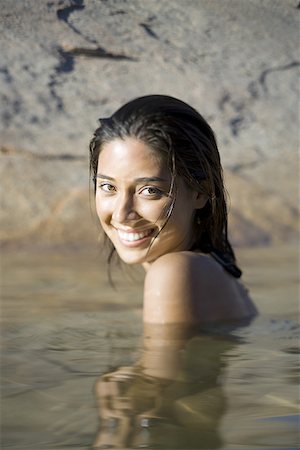 simsearch:640-01358229,k - Portrait of a young woman in a lake Stock Photo - Premium Royalty-Free, Code: 640-01349591