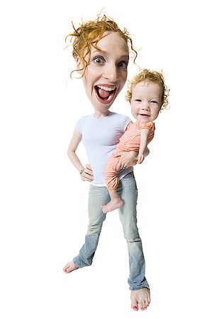 simsearch:640-01359777,k - Portrait of a young woman holding her daughter Stock Photo - Premium Royalty-Free, Code: 640-01354251