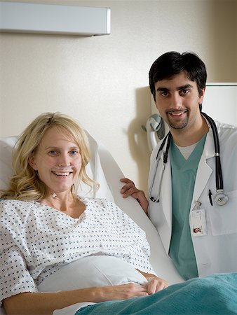 Portrait of a female patient with a male doctor Stock Photo - Premium Royalty-Free, Code: 640-01354862