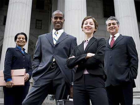 simsearch:640-01351636,k - Low angle view of lawyers in front of a courthouse Stock Photo - Premium Royalty-Free, Code: 640-01354980