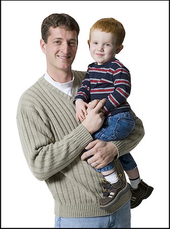 simsearch:640-01354837,k - Portrait of a father carrying his son Stock Photo - Premium Royalty-Free, Code: 640-01355098