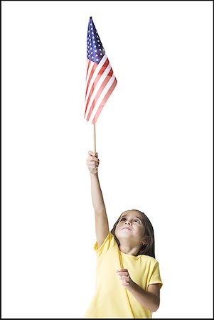 Jeune fille tenant un drapeau américain Photographie de stock - Premium Libres de Droits, Code: 640-01355168