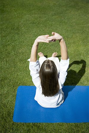 simsearch:640-03265635,k - High angle view of an adult woman exercising Stock Photo - Premium Royalty-Free, Code: 640-01356033