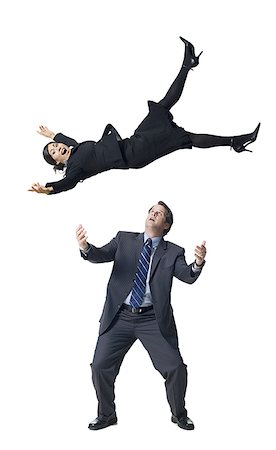 simsearch:640-01366162,k - Businesswoman falling on businessman Foto de stock - Sin royalties Premium, Código: 640-01356283