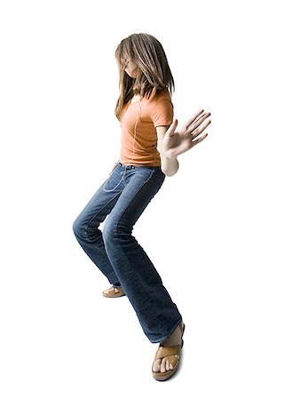 Profile of a girl dancing Stock Photo - Premium Royalty-Free, Code: 640-01356476