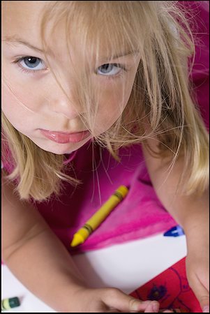 drawing girl face - Portrait of a girl looking serious Stock Photo - Premium Royalty-Free, Code: 640-01358028