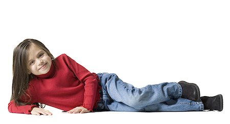 simsearch:640-01359777,k - Portrait of a girl lying on the floor Stock Photo - Premium Royalty-Free, Code: 640-01358332