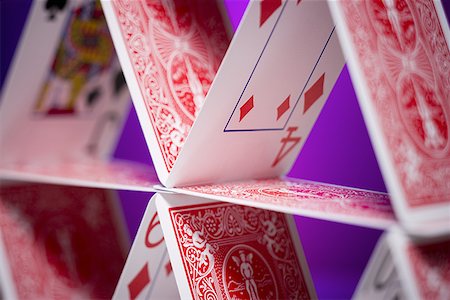 Close-up of a house of cards Stock Photo - Premium Royalty-Free, Code: 640-01358627