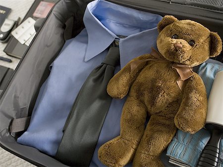 funny luggage - Close-up of a teddy bear in a suitcase Stock Photo - Premium Royalty-Free, Code: 640-01358865