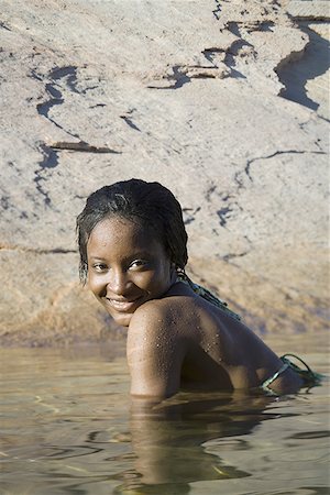 simsearch:640-01358229,k - Portrait of a young woman in a lake Stock Photo - Premium Royalty-Free, Code: 640-01350493