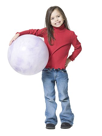 simsearch:640-01351381,k - Portrait d'une jeune fille tenant un ballon Photographie de stock - Premium Libres de Droits, Code: 640-01351051