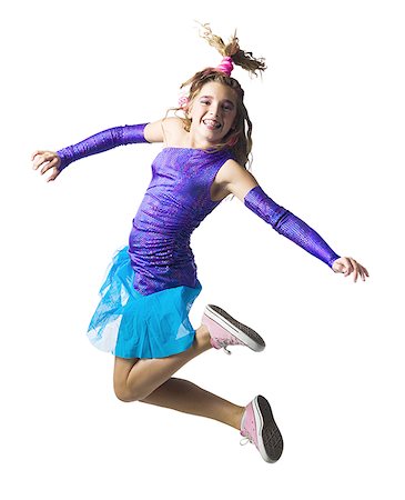 simsearch:640-01601671,k - Girl in costume leaping Stock Photo - Premium Royalty-Free, Code: 640-01351338