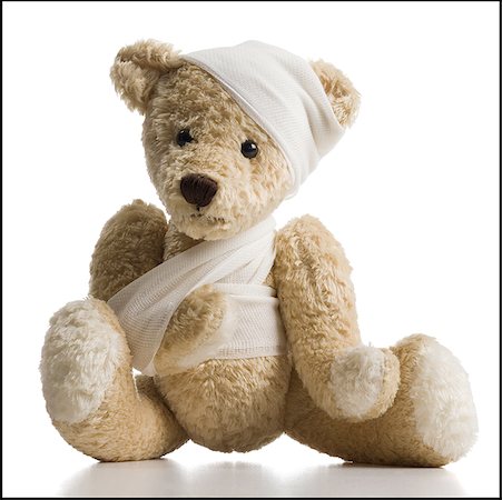 dangerous accident - Teddy bear with bandages Stock Photo - Premium Royalty-Free, Code: 640-01351582