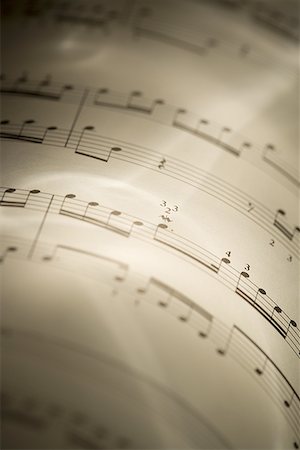 Close-up of music sheets Stock Photo - Premium Royalty-Free, Code: 640-01353139