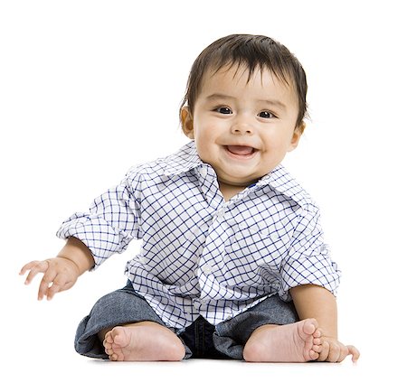 Baby Boy sitting and smiling Stock Photo - Premium Royalty-Free, Code: 640-01353164